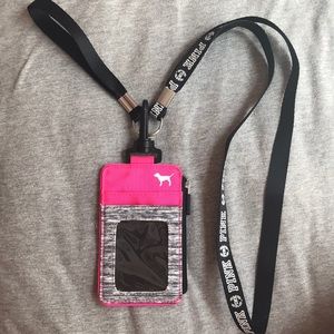 ID badge wallet and lanyard